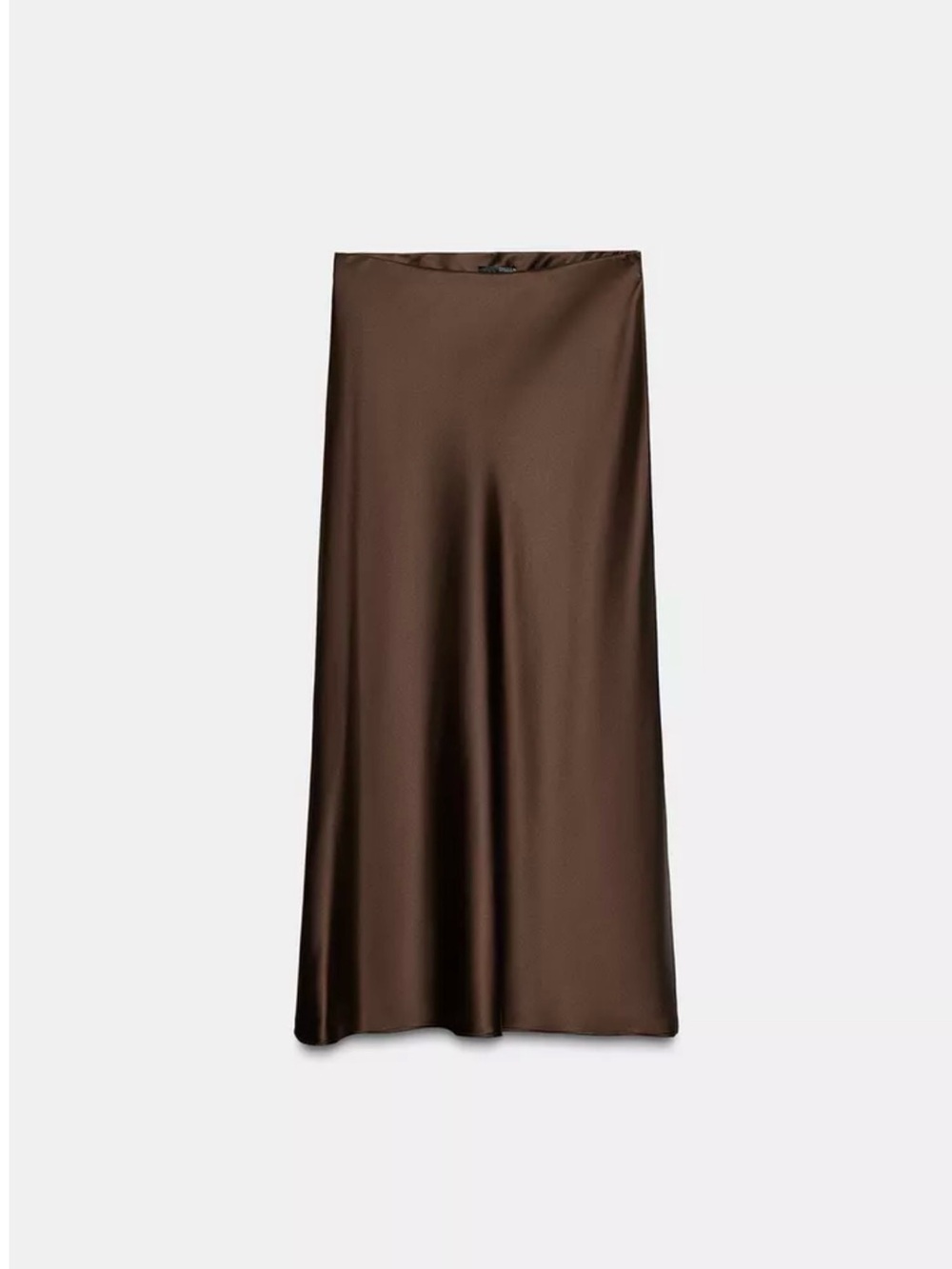 Zara Satin Maxi Skirt in Deep Brown